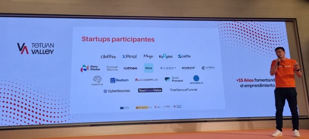 selected startups logos startup school 26 program from tetuan valley and incibe in madrid spain and seocopylab logo is visible in the screen